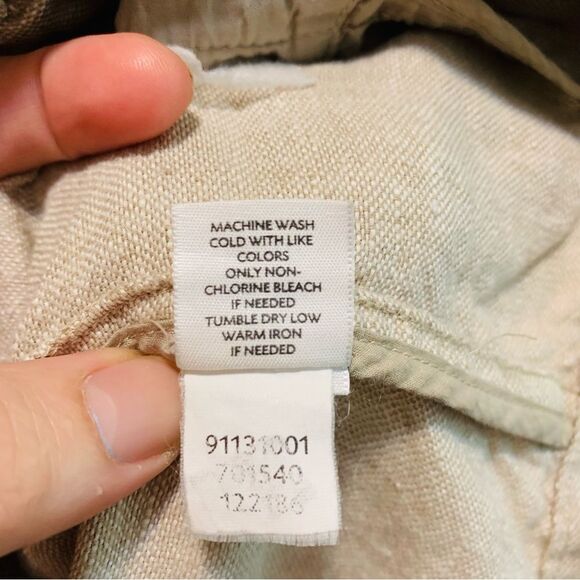 J. Jill Light Tan 100%  Linen Jean Jacket size medium - Picture 6 of 7